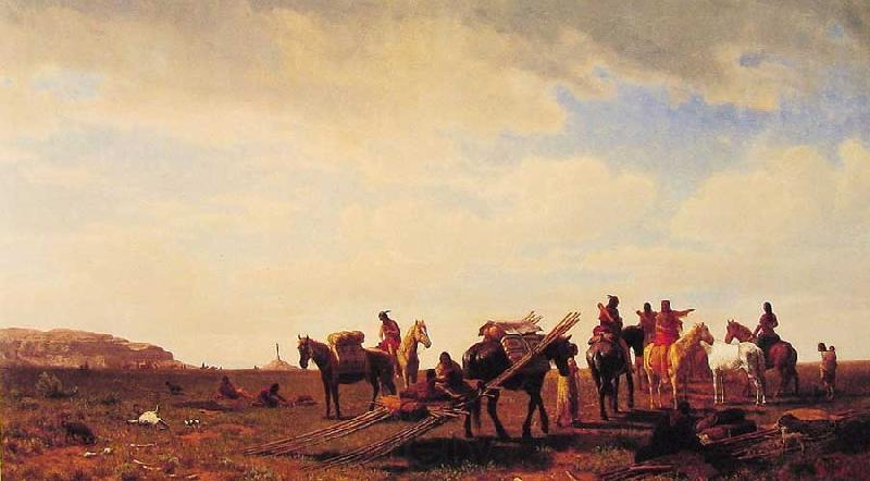 Albert Bierstadt Indians Travelling near Fort Laramie Norge oil painting art